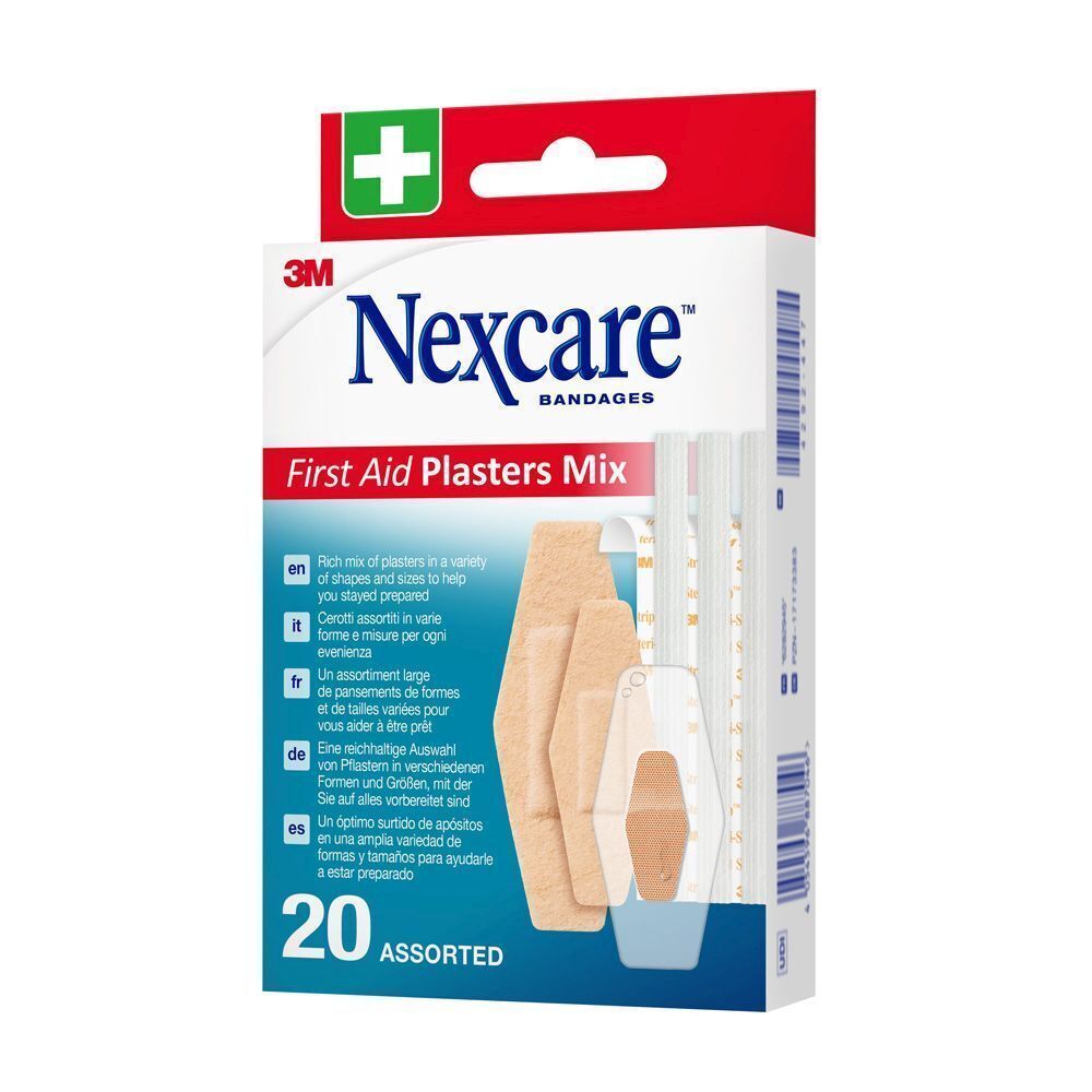 Un paquet de pansements Nexcare Mix, 20 pièces.