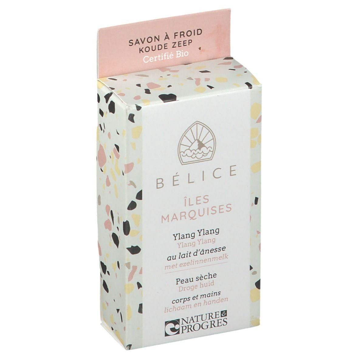 Savon à froid Bélice Ylang Ylang Bio, au lait d'ânesse pour peau sèche.