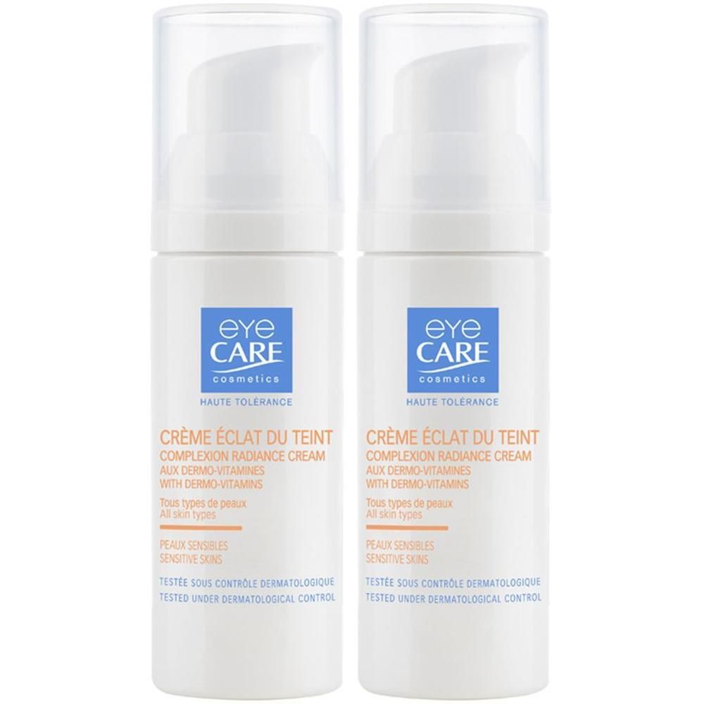 Deux flacons Eye Care "Crème Éclat du Teint" avec pompes. Pour tous types de peaux.