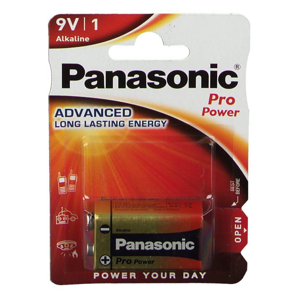 Pile alcaline Panasonic 9V, Pro Power, emballage individuel.
