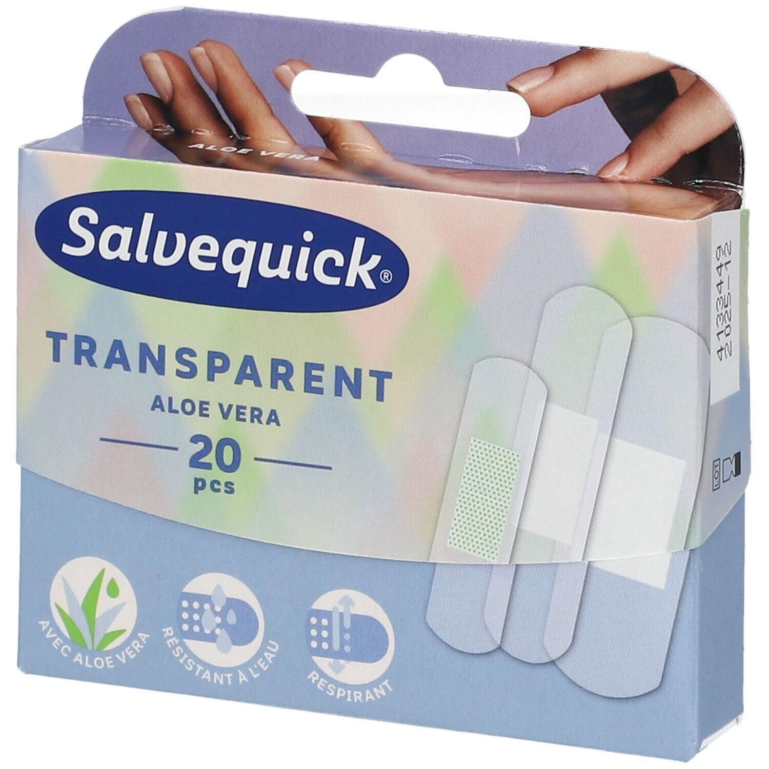 Salvequick Pleisters Transparant Aloë Vera, 20 stuks. Waterbestendig en ademend.