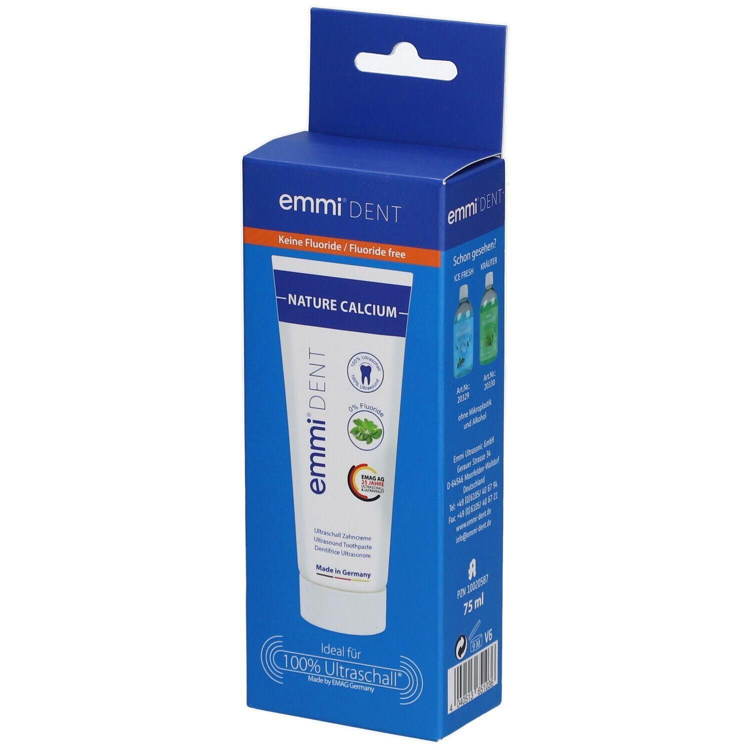 Emmi-Dent Nature Calcium tandpasta in doos, 75ml.