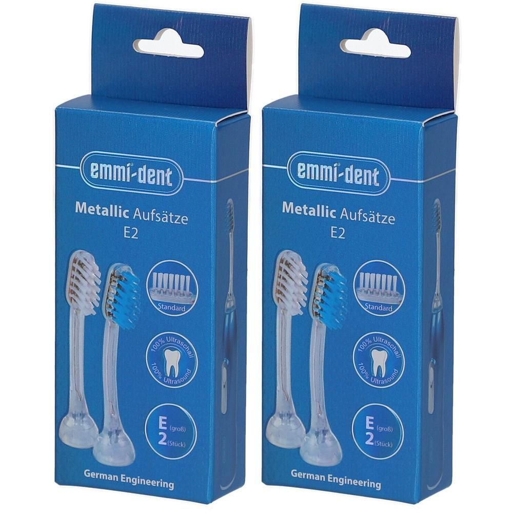 Deux paquets de têtes de brosse Emmi-Dent E2, Metallic Aufsätze.