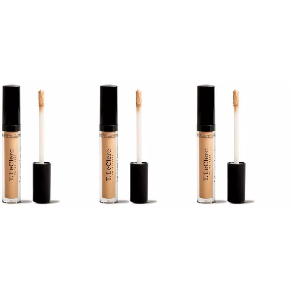Drie T. LeClerc concealers met applicators, beige tint.