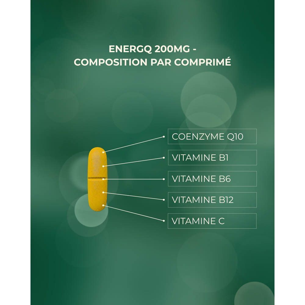 EnergQ Coenzyme Q10 200mg: Coenzyme Q10, Vitamine B1, B6, B12, C.