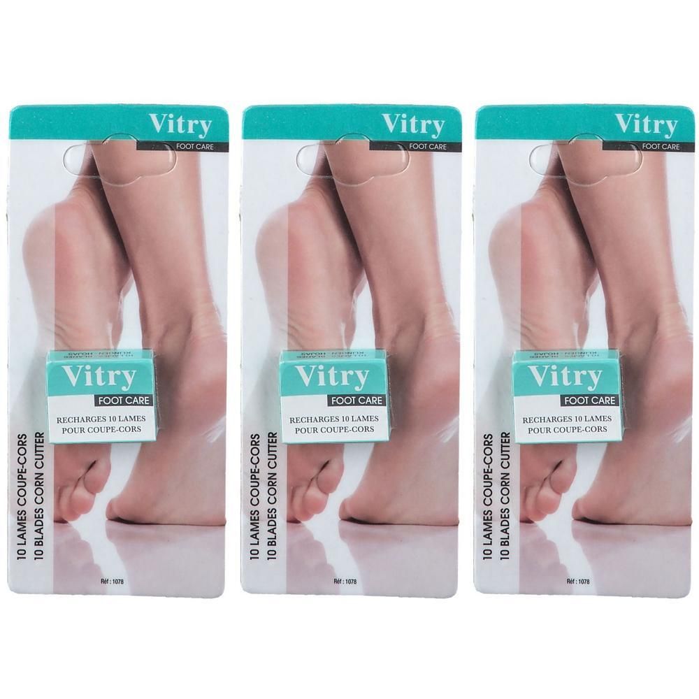 Vitry Soin des pieds : 10 lames de recharge pour coupe-cors.