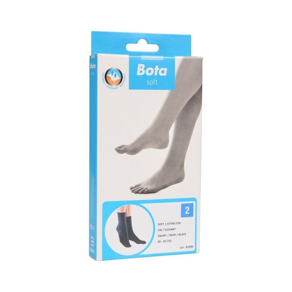Verpakking voor Bota Soft 1 Elegant kniekousen, maat 2, zwart.