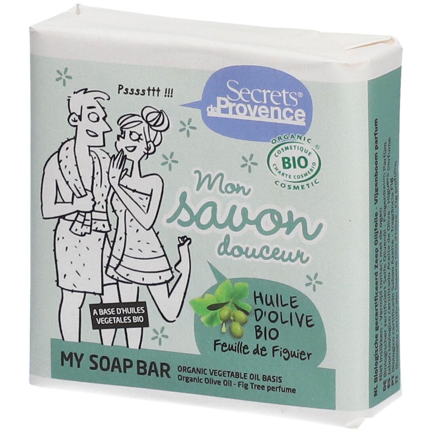 Savon Secrets de Provence à l'huile d'olive et parfum feuille de figuier. Bio.