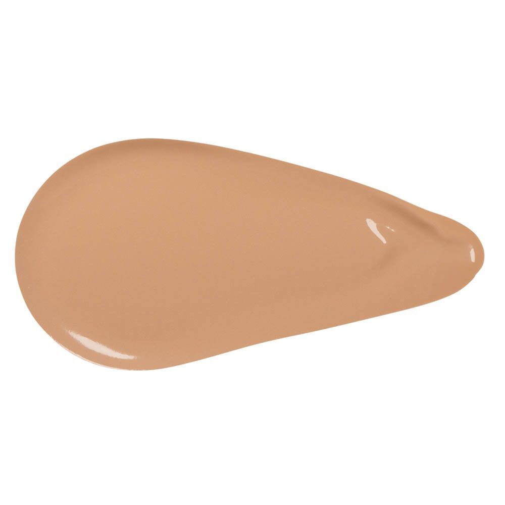 Un échantillon brun clair de fond de teint liquide.