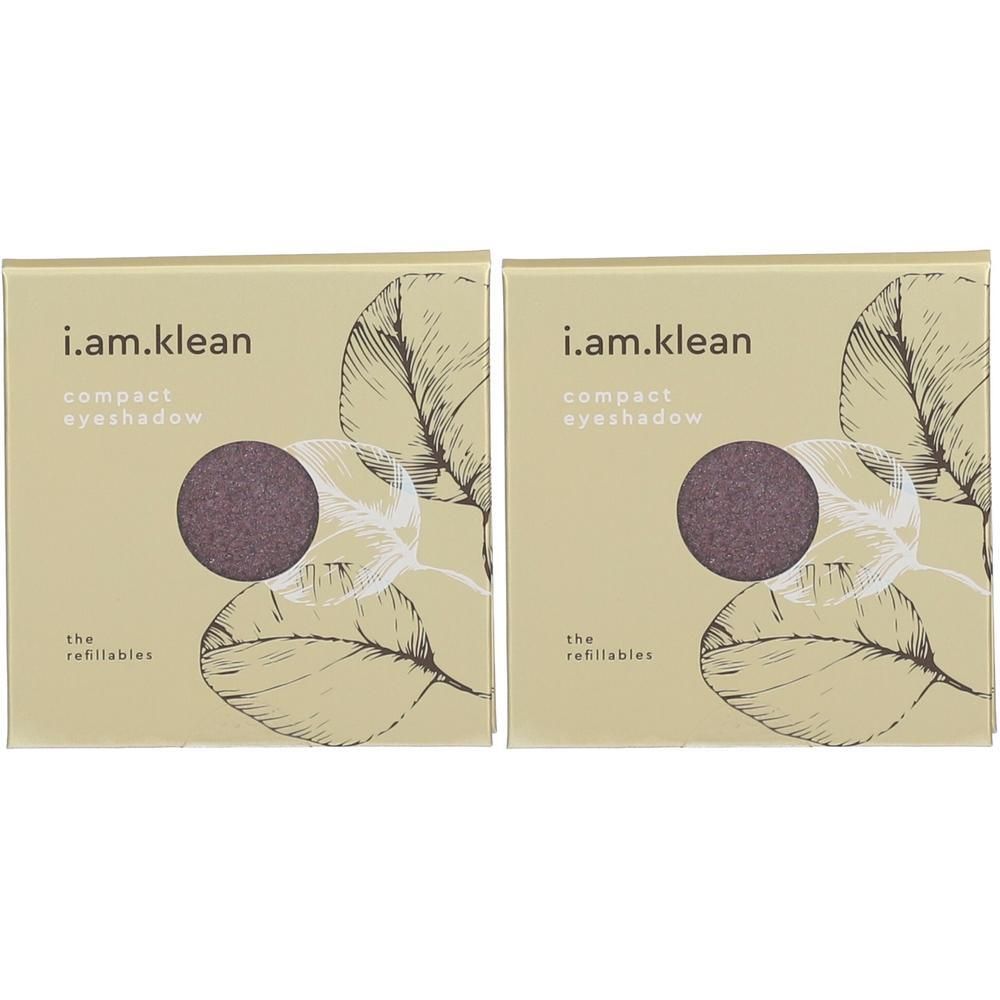 Deux paquets de fard à paupières compact i.am.klean Dazzling, avec motif de feuilles.