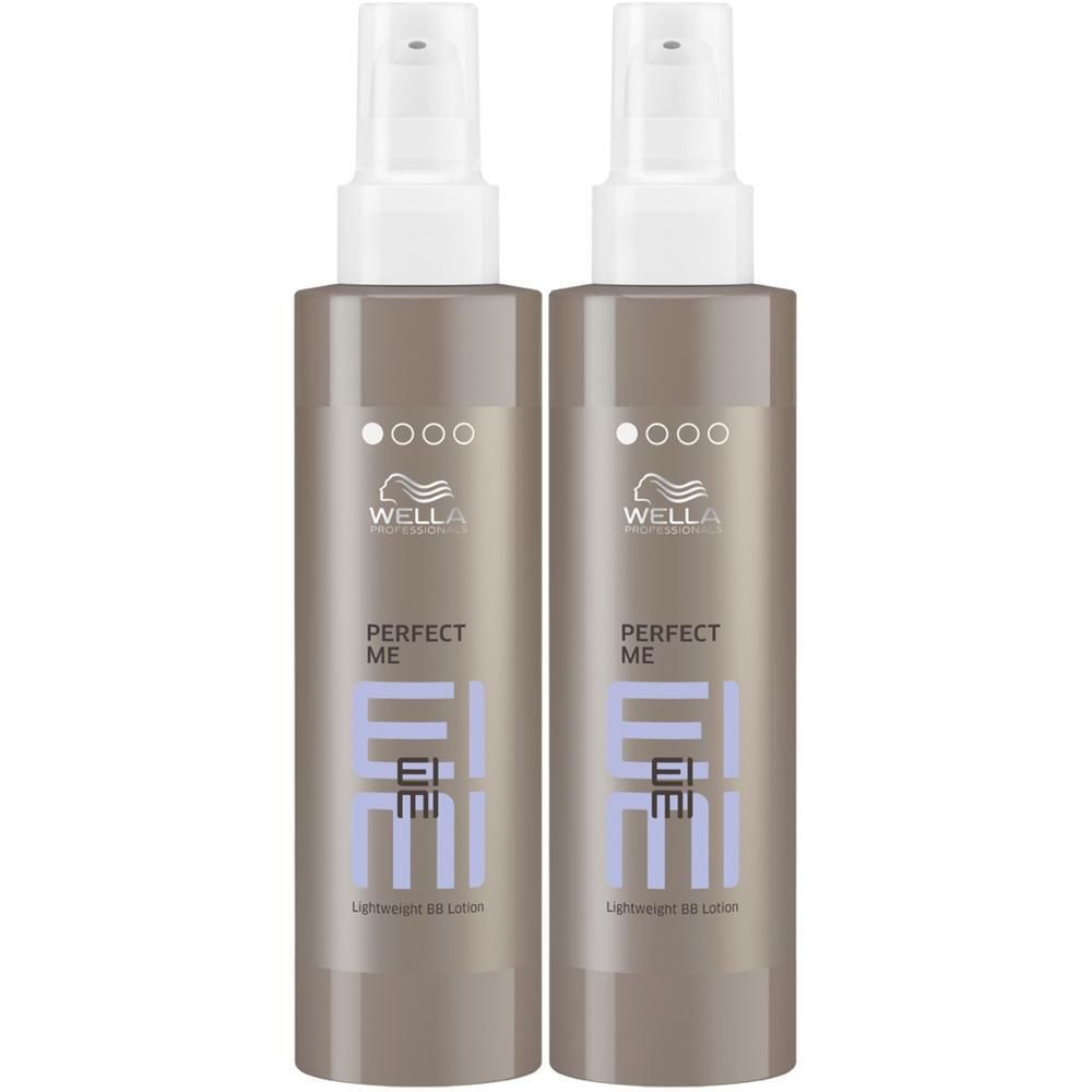 Deux flacons de lotion BB légère Wella Professionals EIMI Perfect Me.
