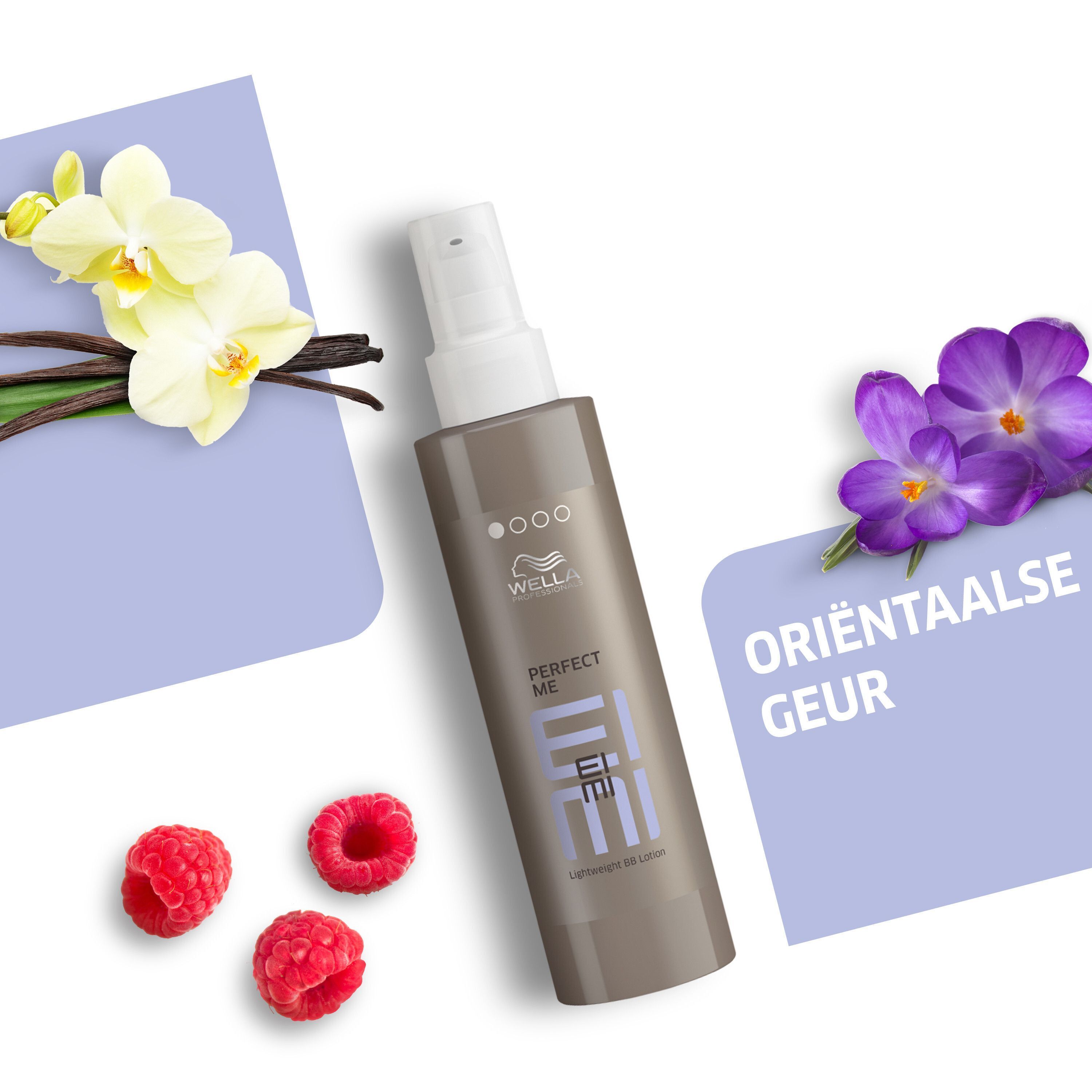 Wella Professionals EIMI Perfect Me lotion met oosterse geur, bessen en orchideeën.