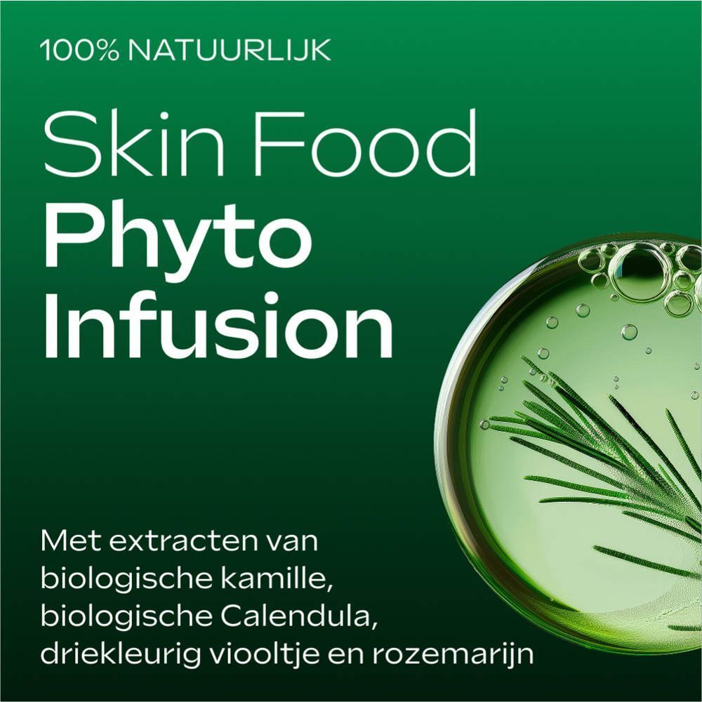 Weleda Skin Food Phyto Infusion met plantenextracten zoals kamille en rozemarijn.