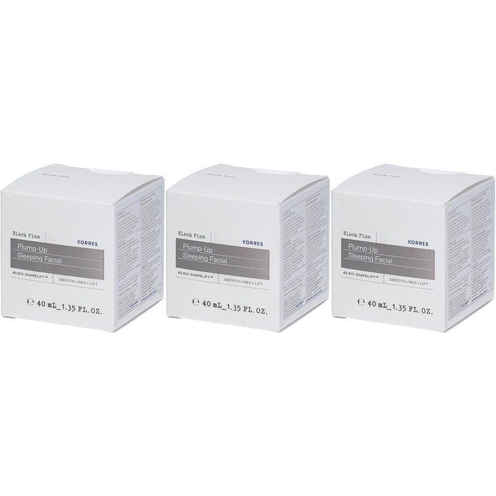 Drie dozen Korres Black Pine Plump-Up Sleeping Facial, elk 40 ml.