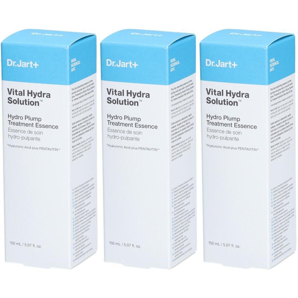 Drie Dr. Jart+ Vital Hydra Solution flessen. 150 ml.