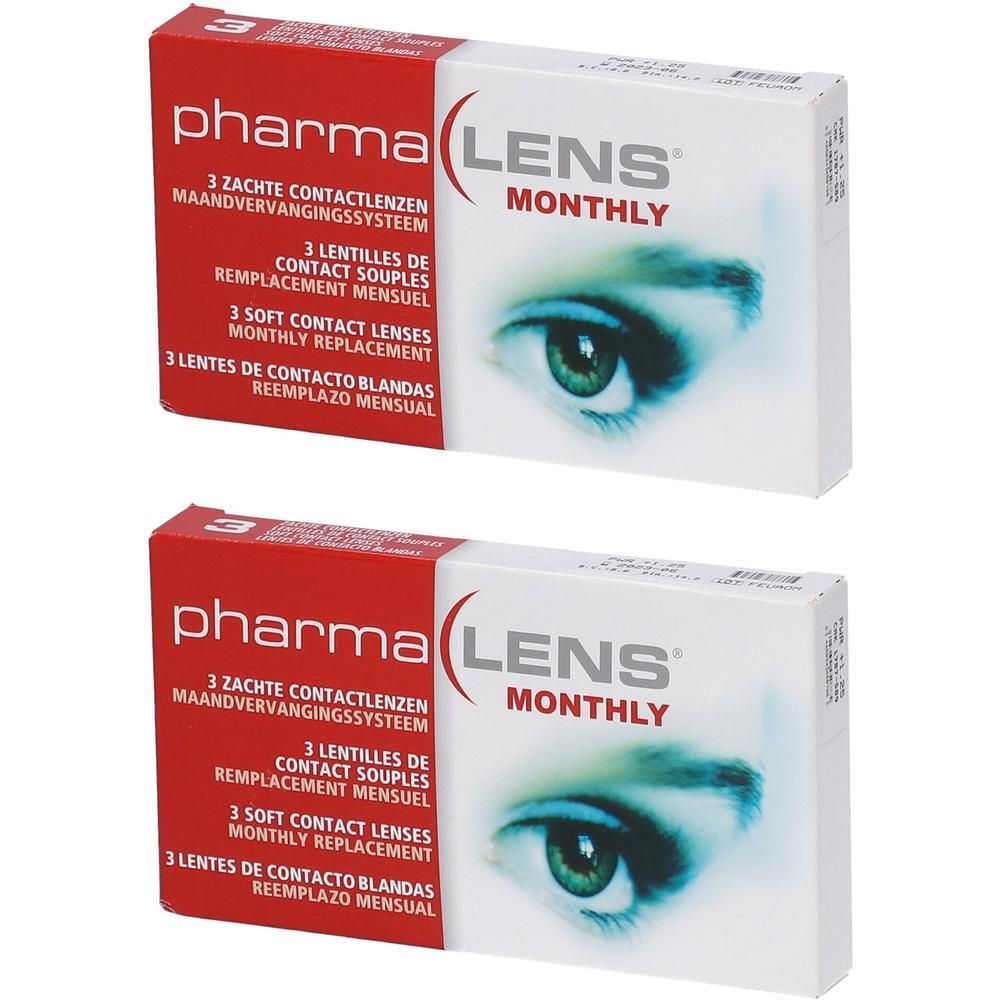 PharmaLens Lenzen Monthly: 3 zachte contactlenzen voor maandelijkse vervanging.