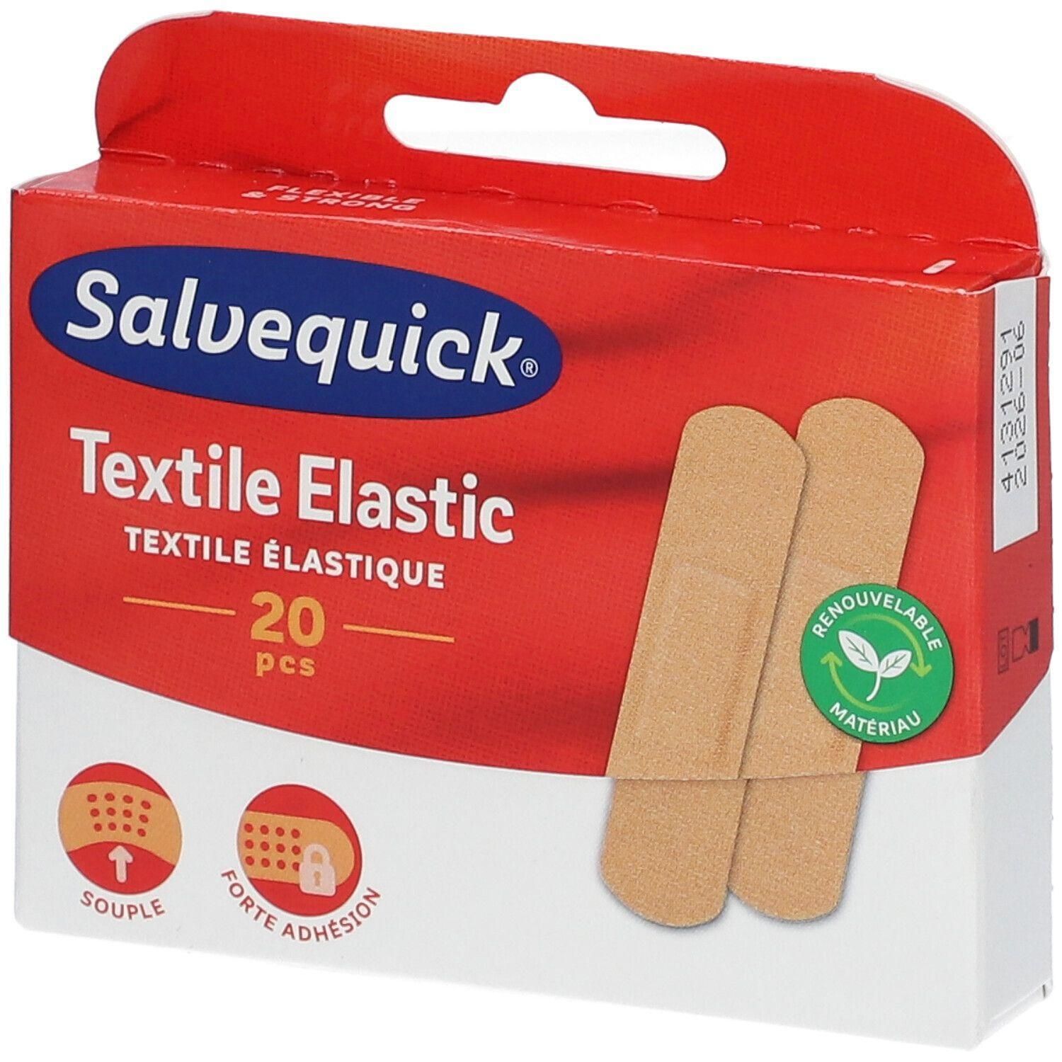 Salvequick Textiel Elastisch, 20 stuks. Soepel en sterk hechtend.