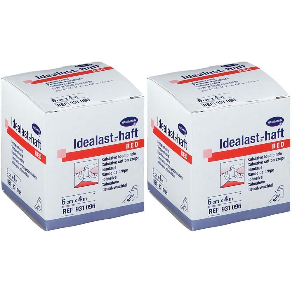 Twee pakken Hartmann Idealast-haft Rode verbanden, 6cm x 4m.