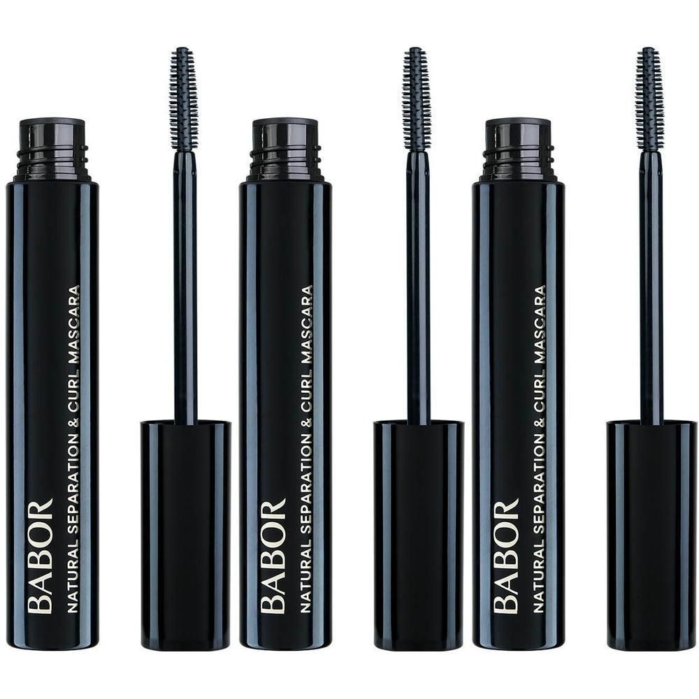 Quatre tubes de mascara noirs Babor, Natural Separation & Curl Mascara.