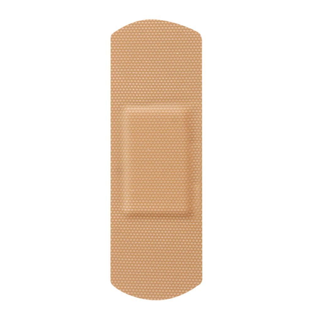 Un pansement universel respirant Nexcare. Beige, flexible, résistant à l'eau, avec compresse centrale.