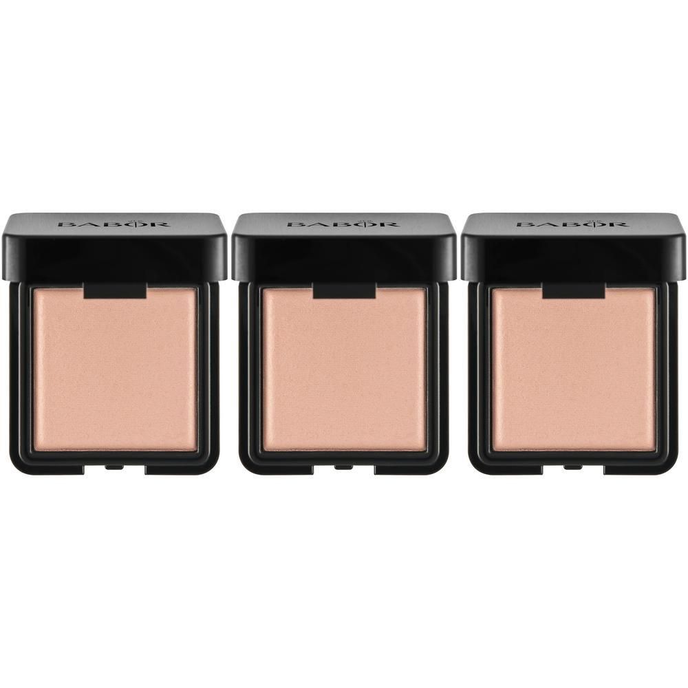 Drie Babor Beautifying Poeders in zwarte doosjes naast elkaar.