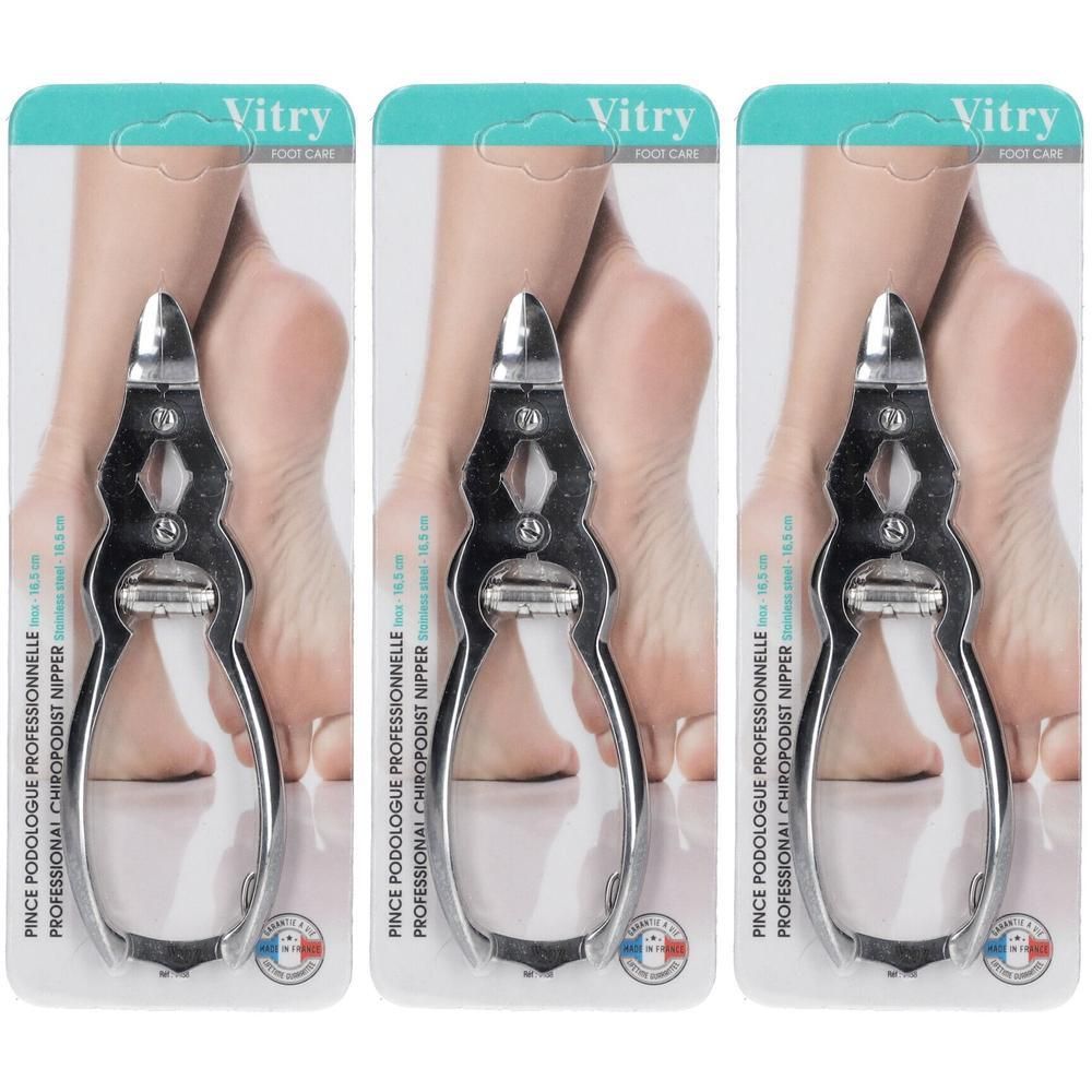 Vitry professionele podologie tang van metaal met zilverkleurige afwerking. Lengte 10,5 cm.