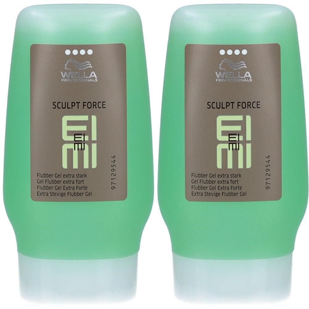 Twee groene flacons WELLA PROFESSIONALS Sculpt Force gel.