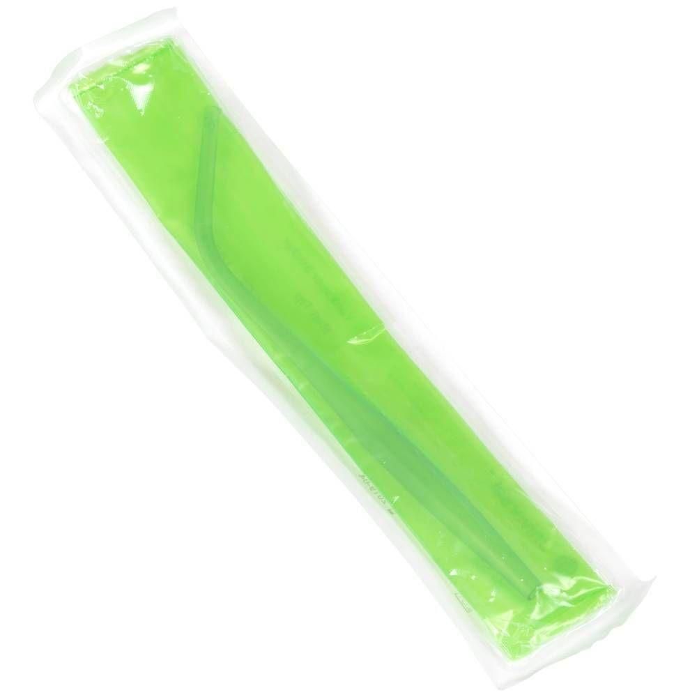 Sonde d'aspiration Yankauer verte, emballée dans un film transparent.
