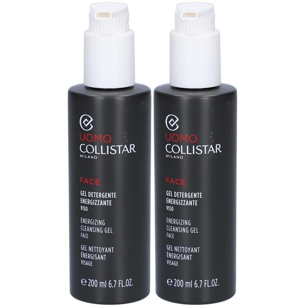 Twee flacons Collistar Uomo gezichtsreinigingsgel, 200 ml.