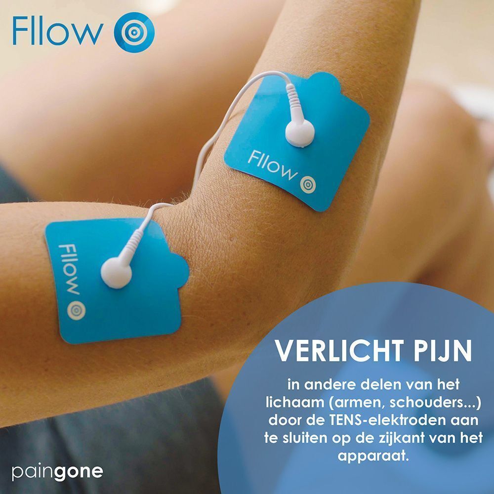 Paingone Fllow elektroden op een arm voor pijnverlichting.