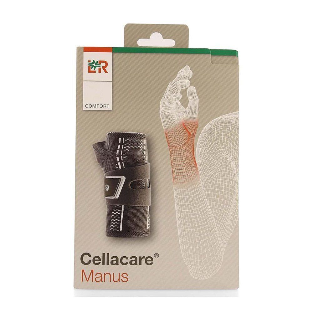 Verpakking van een rechter polsbandage, model Cellacare Manus.