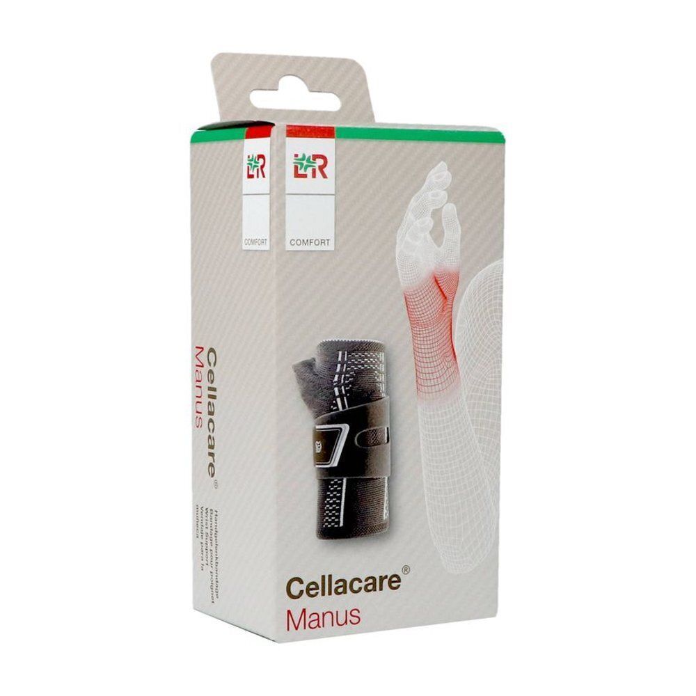 Verpakking van een rechter polsbandage, model Cellacare Manus.