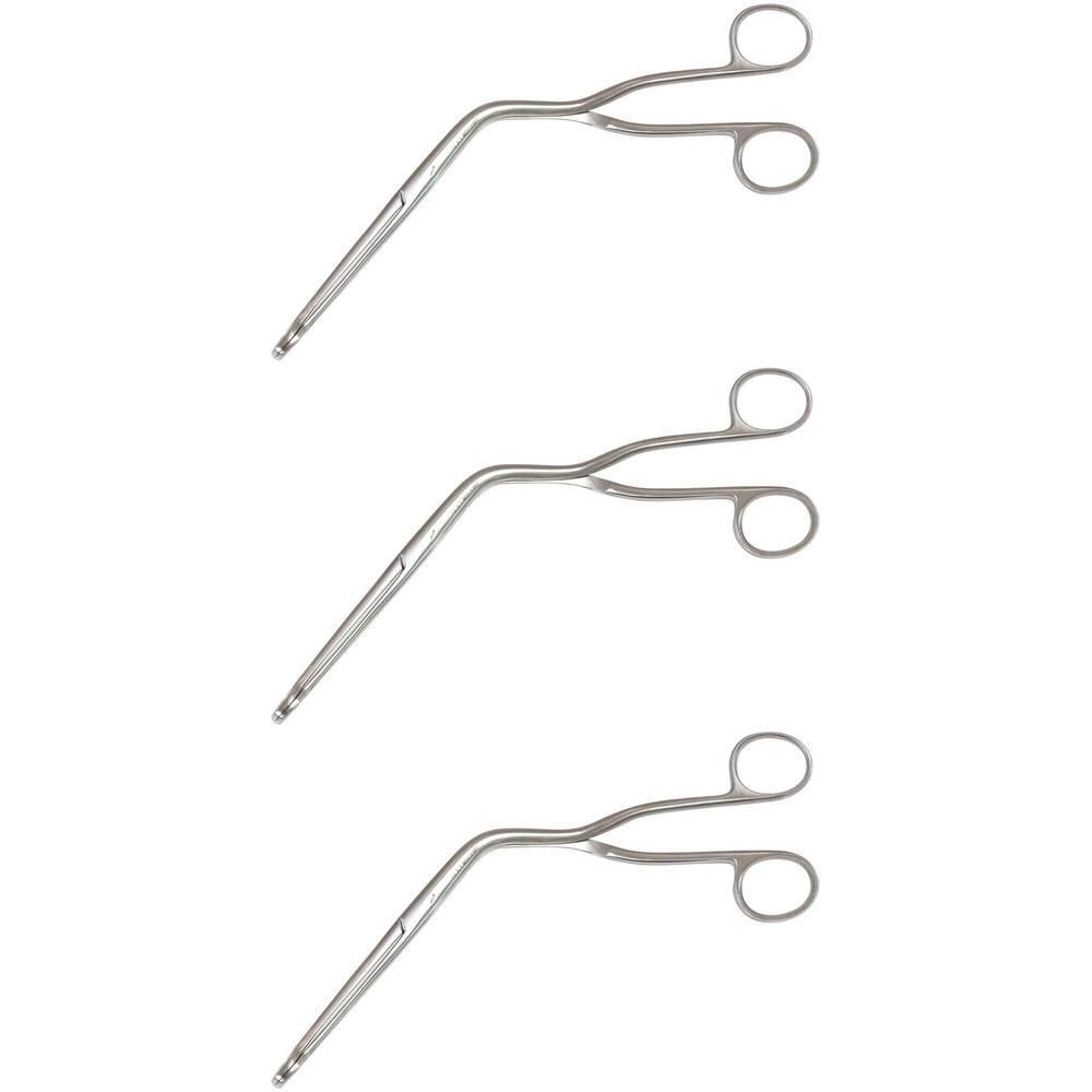 Trois pinces courbées en métal avec anneaux pour les doigts.