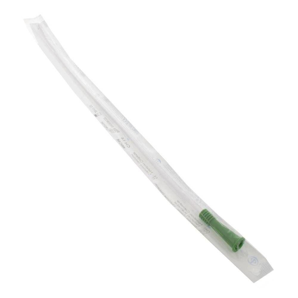 Steriele Nelaton katheter CH14 in doorzichtige verpakking met groene connector.