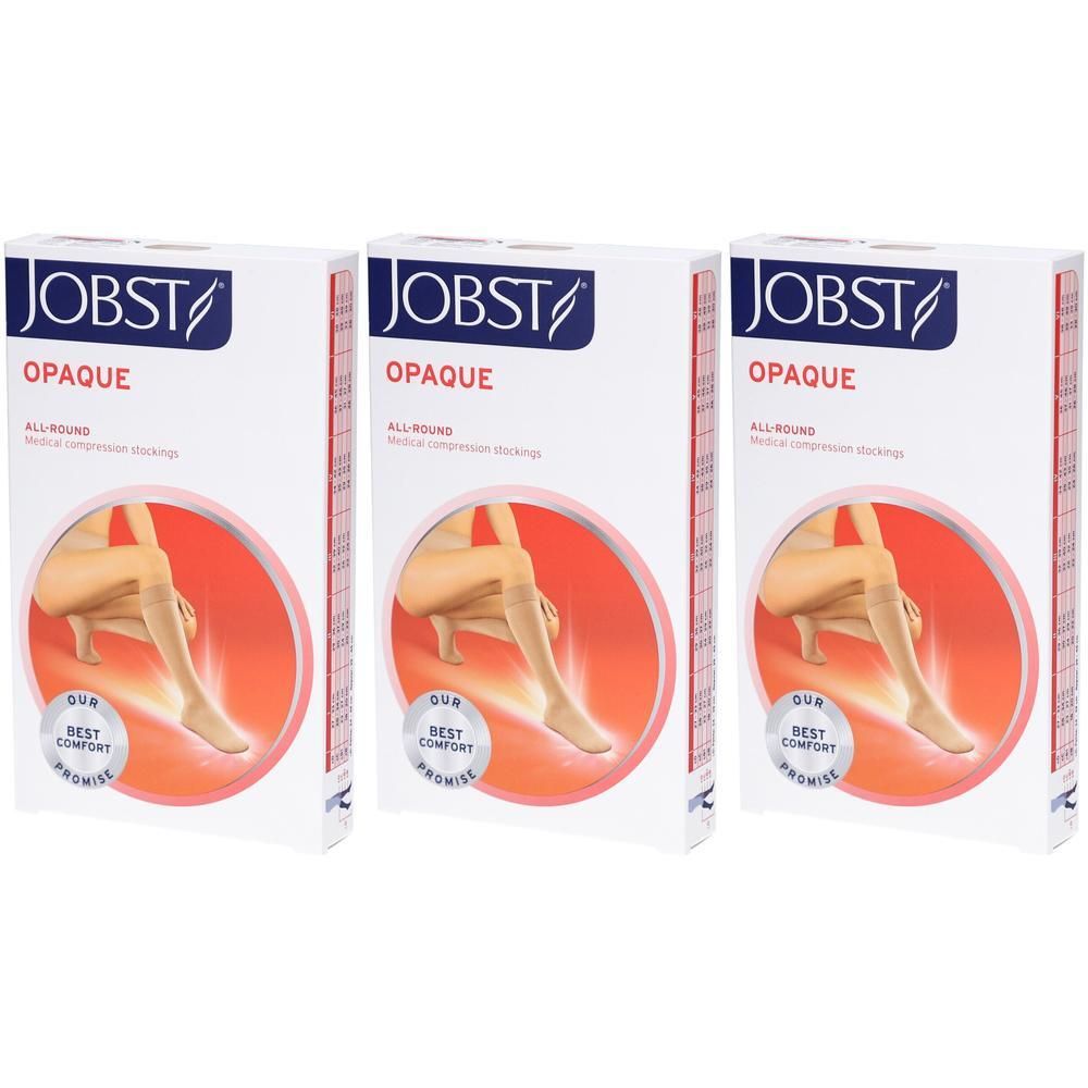 Drie dozen JOBST Opaque compressiekousen, Klasse 2, Regular, Softfit, Noir, Extra Extra Large.