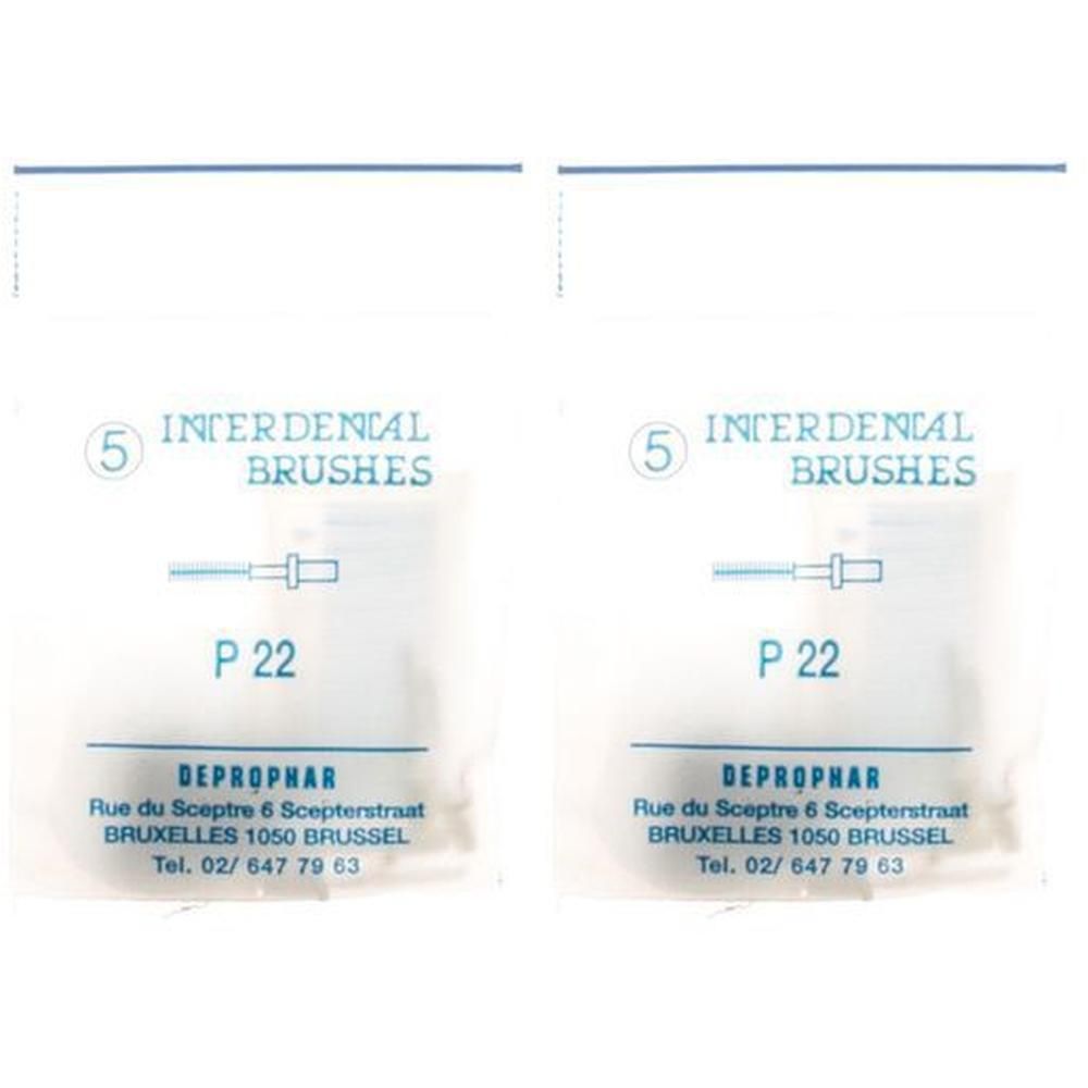 Twee pakjes interdentale borsteltjes P 22 van DEPROPHAR.