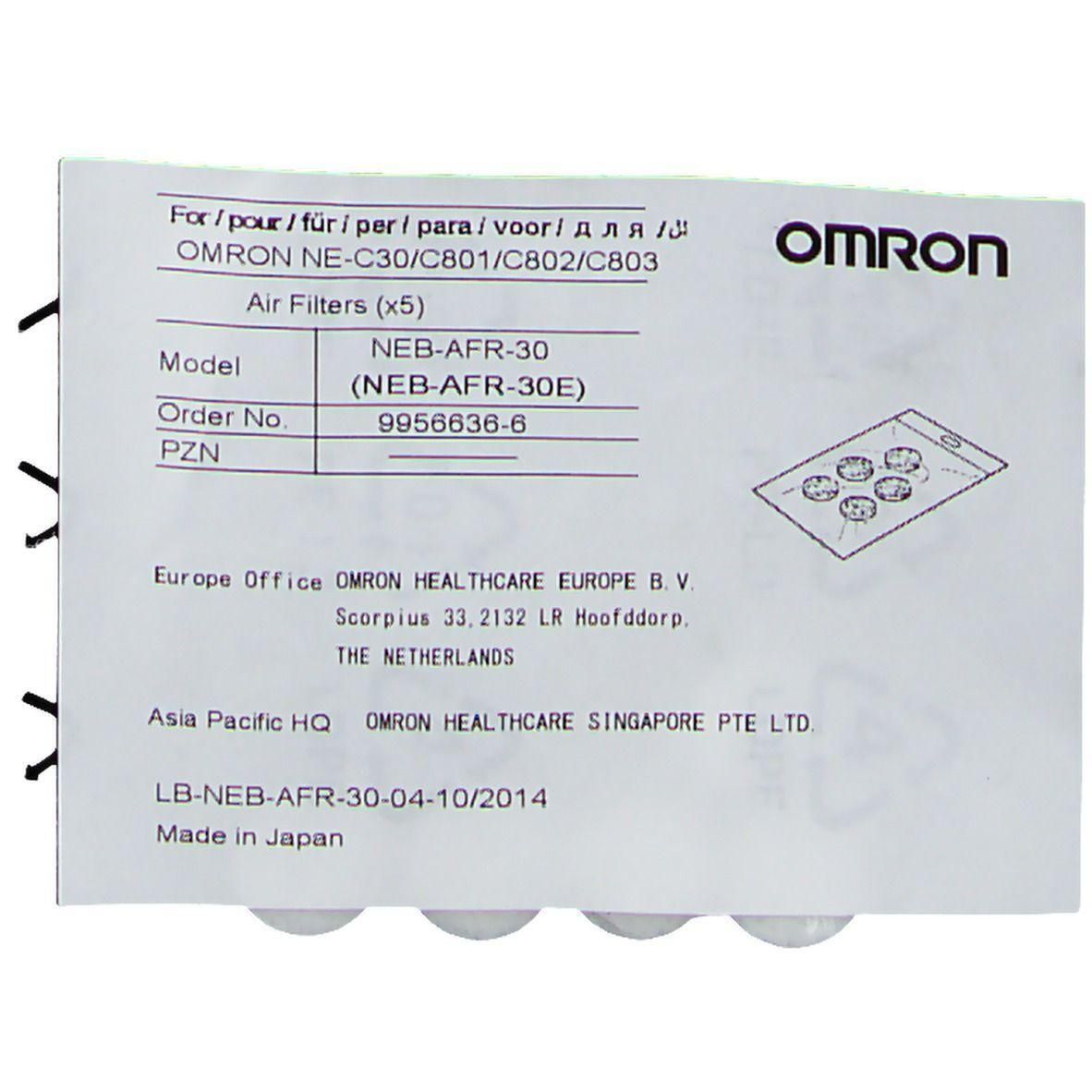Filtres à air Omron NEB-AFR-30 pour nébuliseurs, lot de 5.