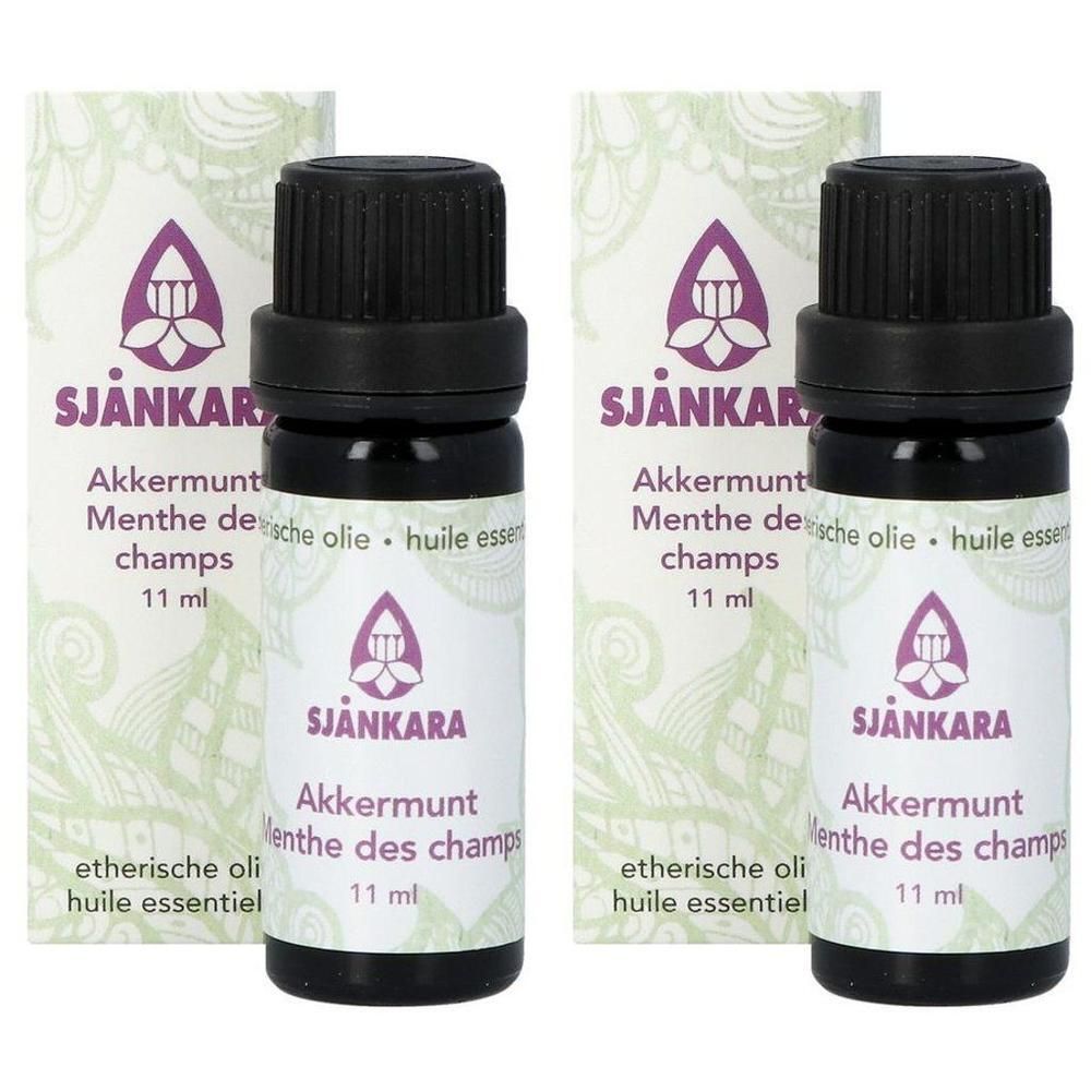 Twee flesjes biologische pepermunt etherische olie, 11 ml.