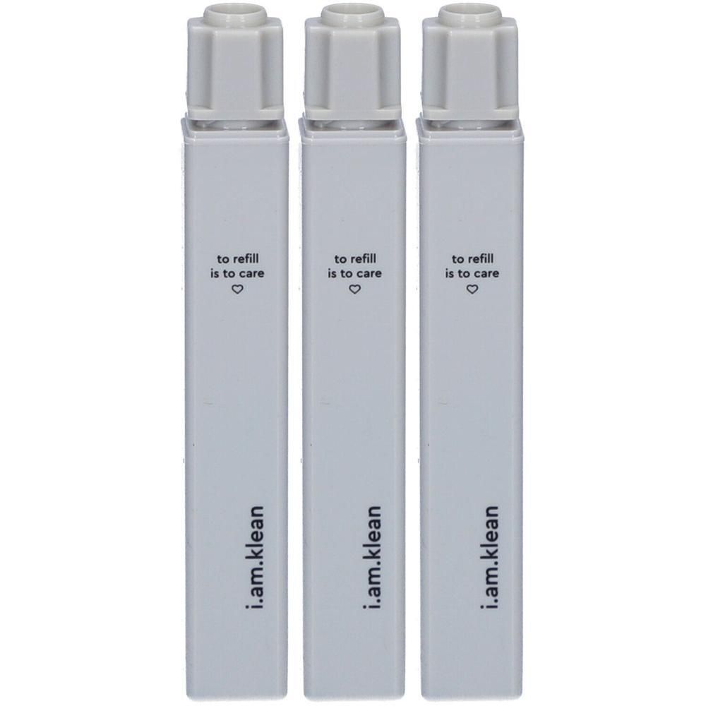 Trois recharges i.am.klean Mascara Lash Lock, gris clair épuré.