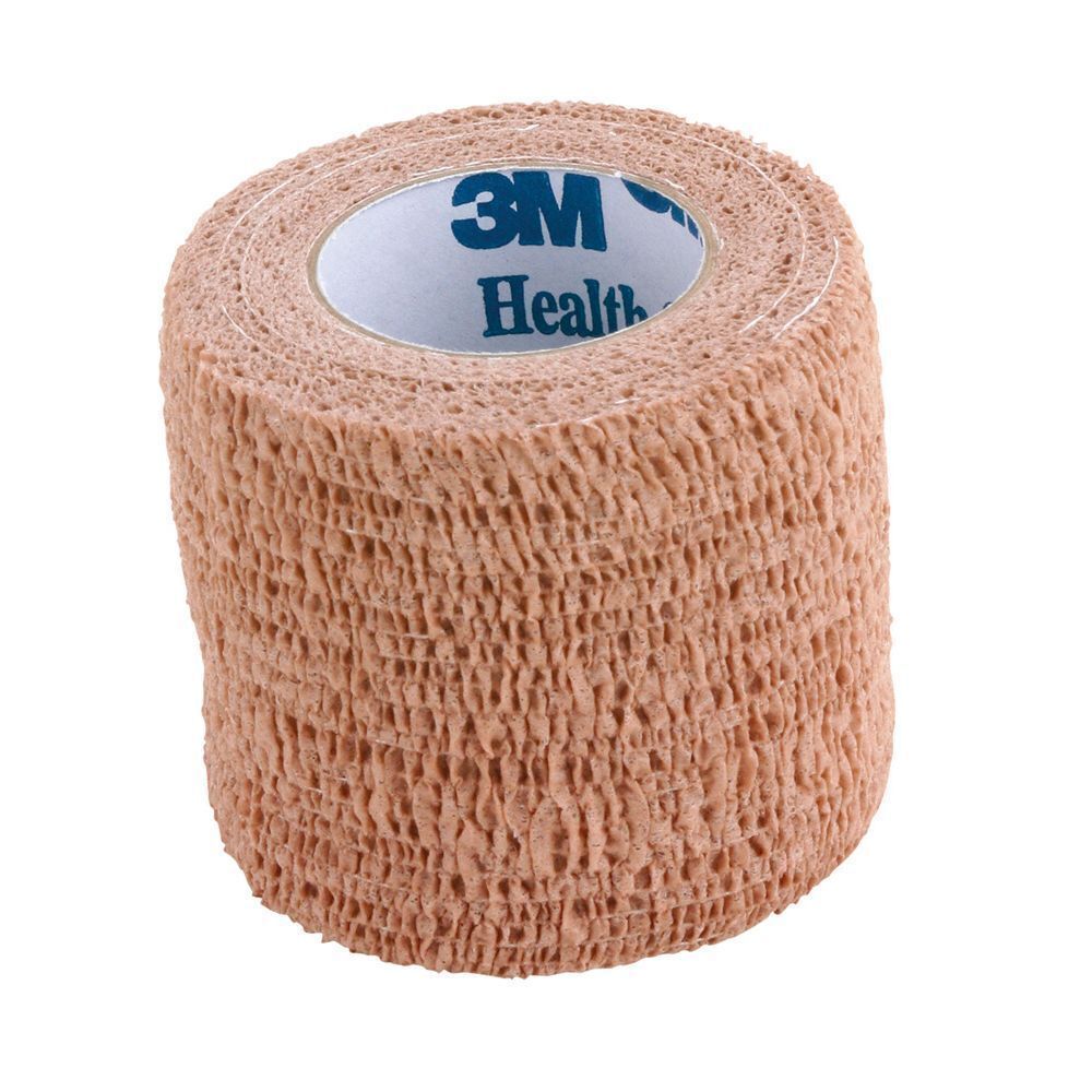 3M Nexcare Athletic Wrap, beige, enroulé. Montre la texture.