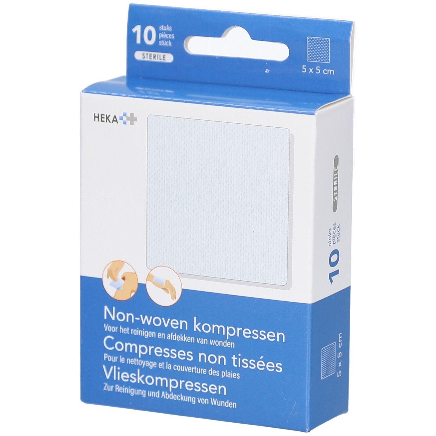 10 steriele vlieskompressen, 5x5 cm