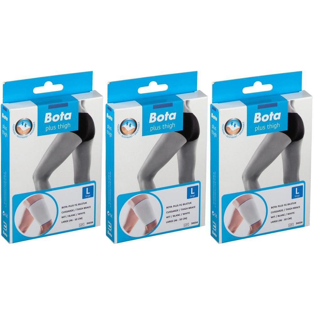 Drie verpakkingen Bota Plus Dijbeenbrace, wit, maat L.