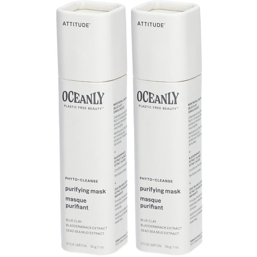 Twee Attitude™ Oceanly™ Phyto-Cleanse zuiverende maskers in stickvorm.