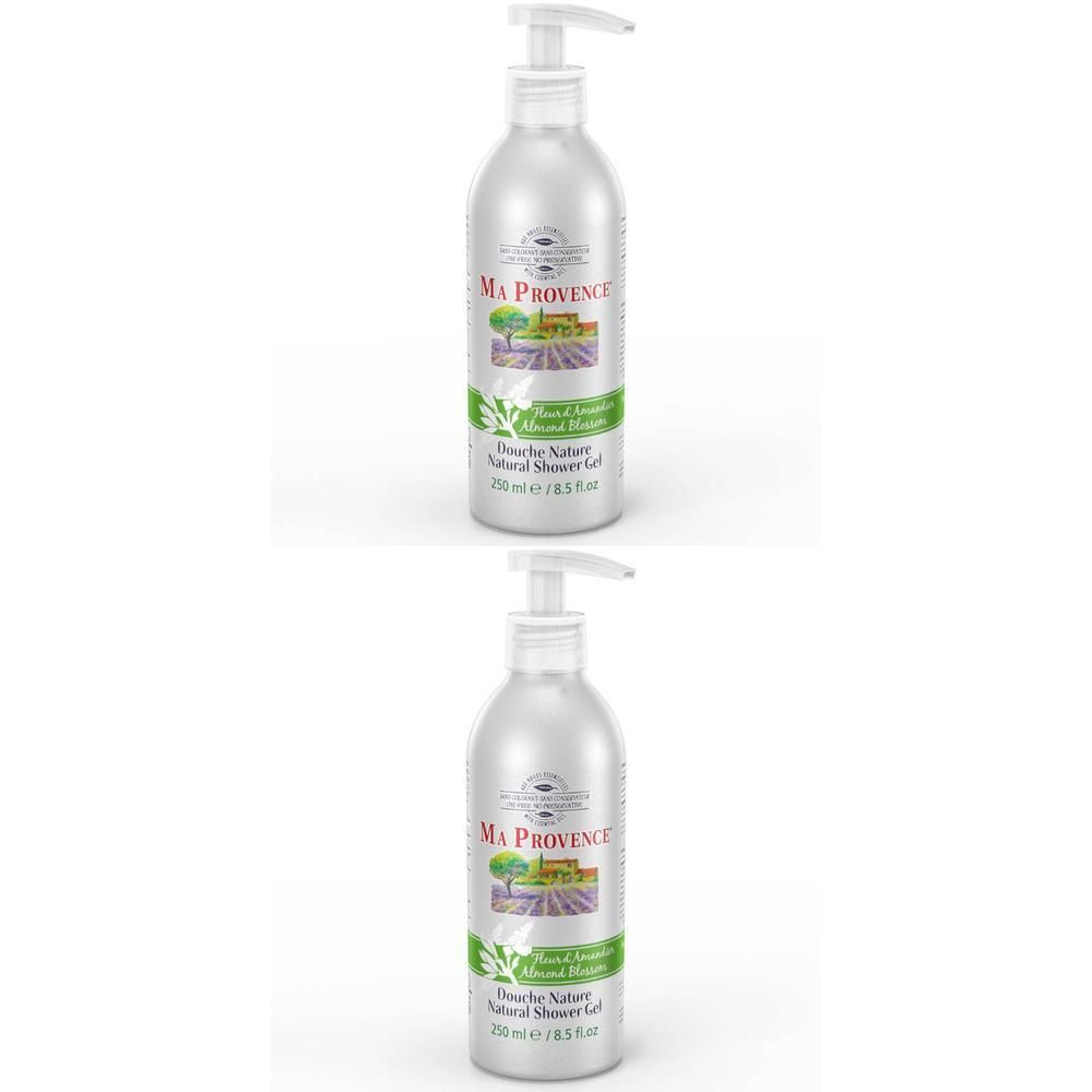 Deux flacons de gel douche Fleur d'Amandier, 250ml.