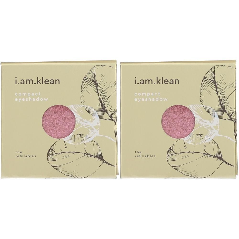 Deux paquets de fard à paupières compact i.am.klean rose.