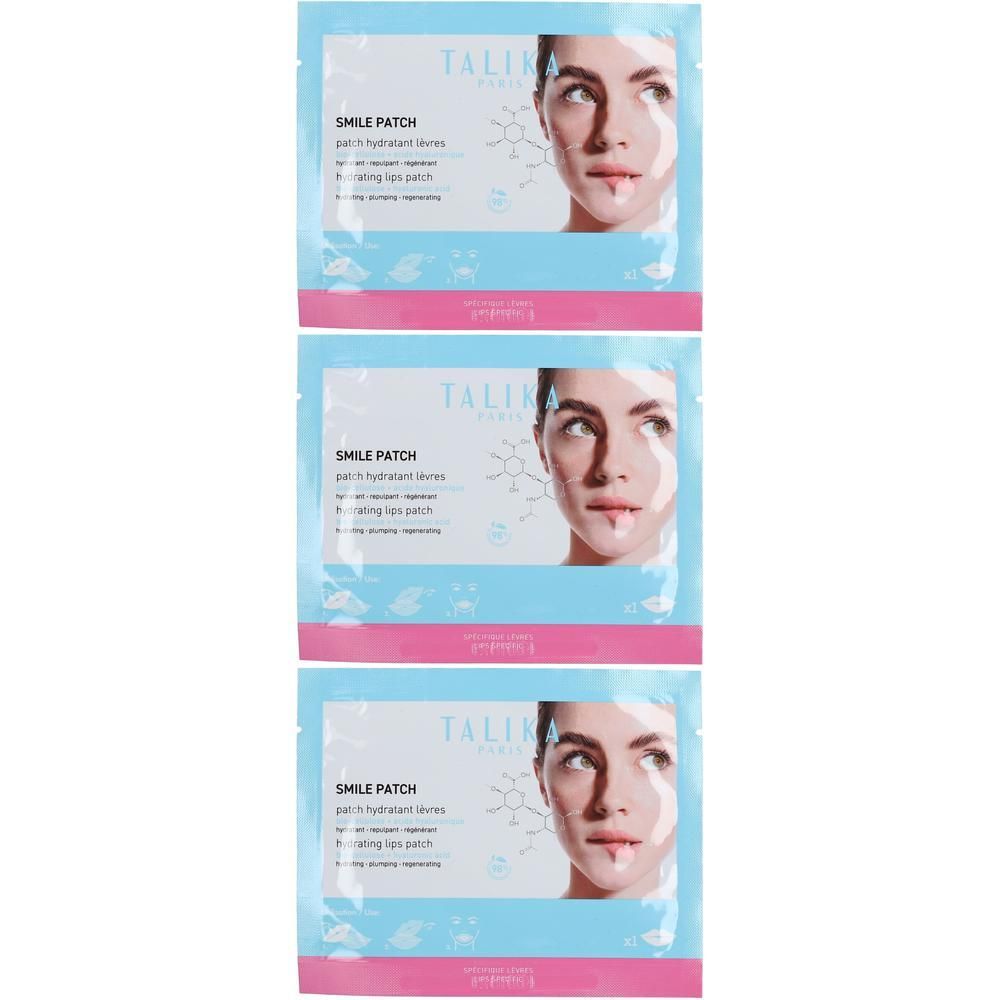 Drie Talika Smile Patches, hydraterende lipplakkers.