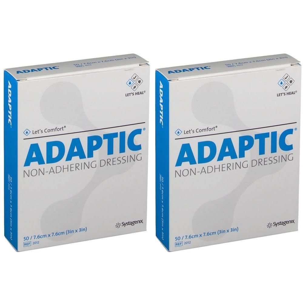 Twee dozen Adaptic Non-Adhering Dressing, 7,6x7,6cm.