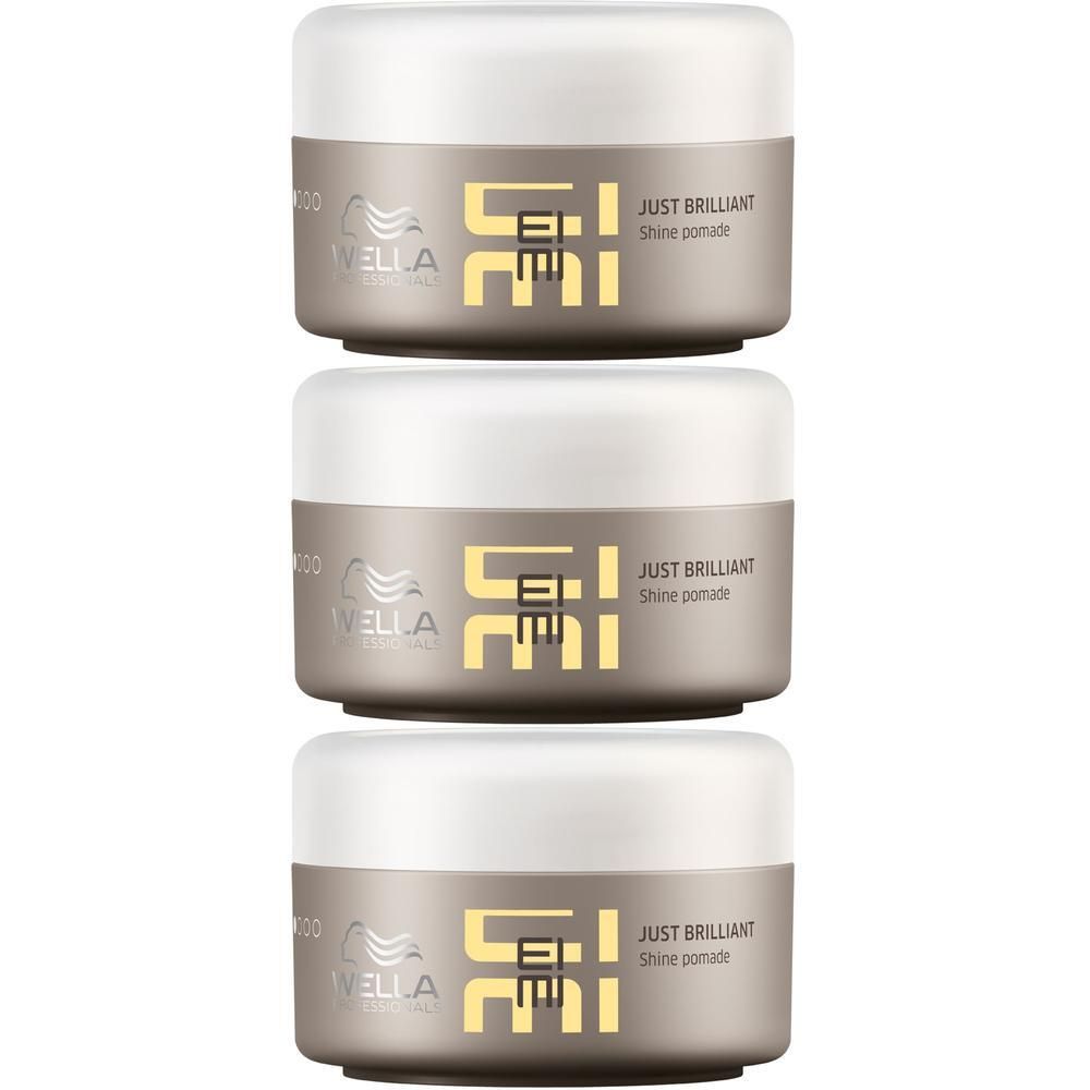 Trois pots de brillance Wella EIMI Just Brilliant.