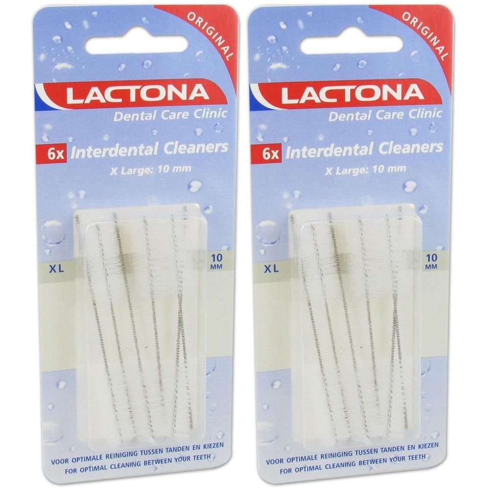 Deux paquets de brossettes interdentaires Lactona, X Large, 10 mm.