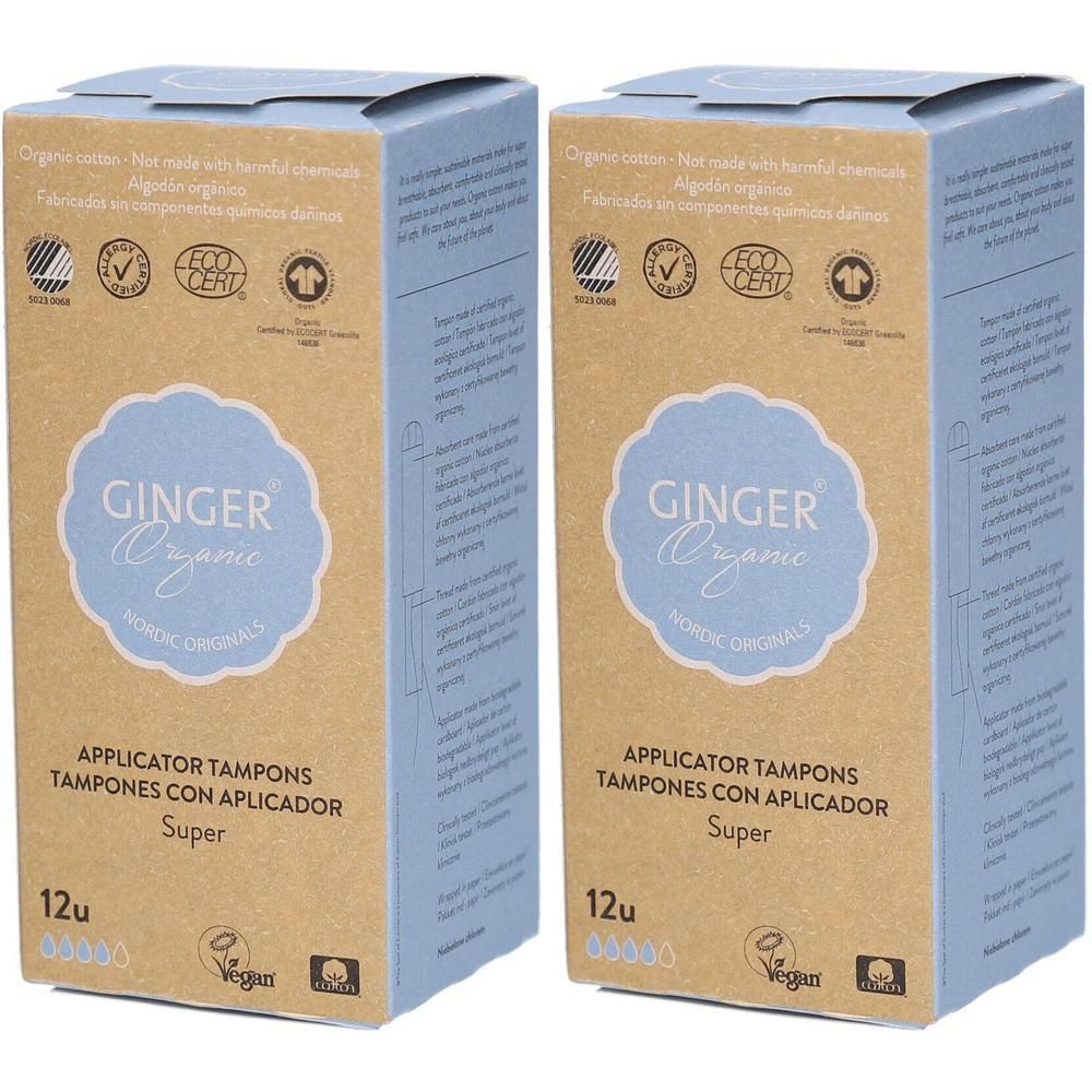 Ginger Organic Tampons avec applicateur Super